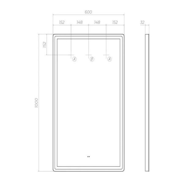 Зеркало с подсветкой Vigo Roberta Comfort 167 60 см