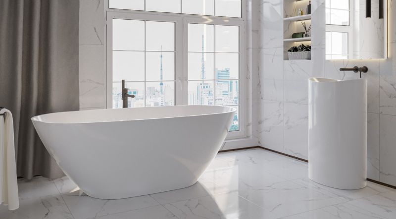 Ванна из искусственного камня Whitecross Onyx D 0207.160075.100 160x75см белый глянец