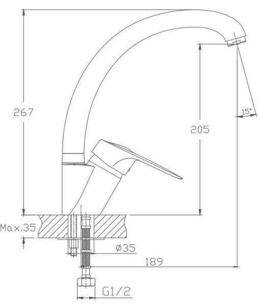 Смеситель для кухни Haiba HB4113 хром