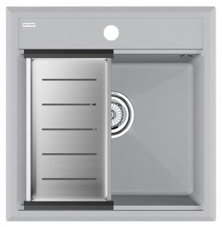 Комплект Paulmark: мойка Stepia 50 и коландер Advance PM115051-GRS+A375-BS серый дым/брашированная нержавеющая сталь Комплект Paulmark: мойка Stepia 50 и коландер Advance PM115051-GRS+A375-BS серый дым/брашированная нержавеющая сталь