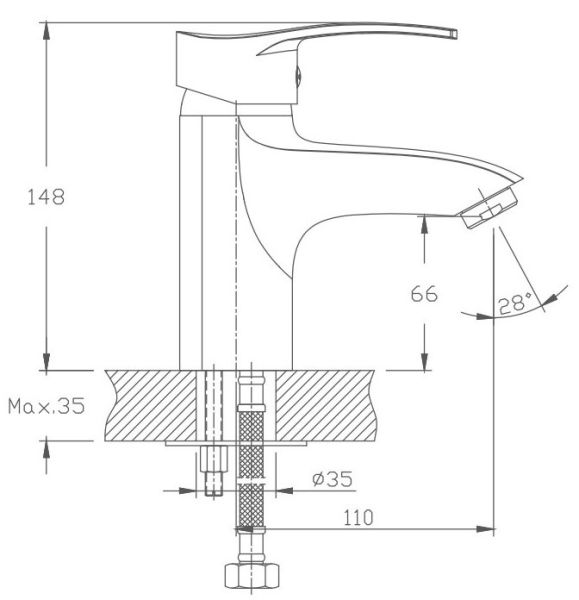 Смеситель для раковины Haiba HB1070 хром