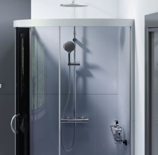 Душевой уголок Am.Pm BLISS  WK53CC  90x90 с душевой системой и аксессуаром Душевой уголок Am.Pm BLISS  WK53CC  90x90 с душевой системой и аксессуаром