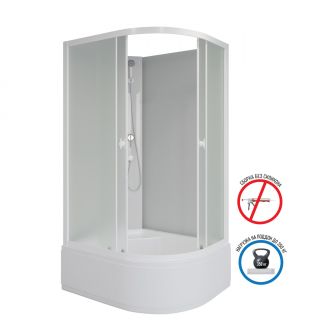 Душевая кабина Niagara Promo P100/80/40L/MT/BK 100x80 см без крыши профиль белый стекло матовое