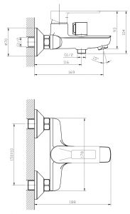 Смеситель для ванны ESKO Belgrade BD 54 хром