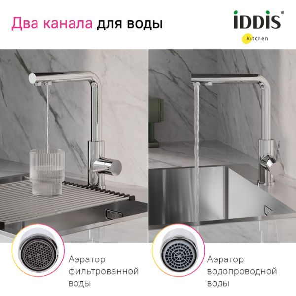 Смеситель для кухни IDDIS Rule RULSBLFi05 с фильтром хром