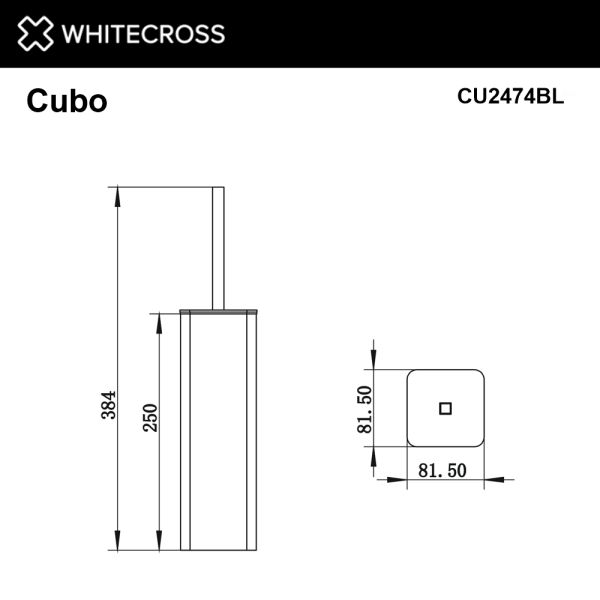 Ёршик напольный WHITECROSS Cubo CU2474BL чёрный матовый