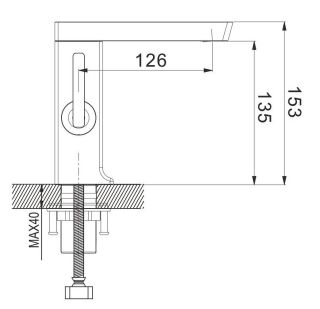 Смеситель для раковины Rose R1801H чёрный матовый Смеситель для раковины Rose R1801H чёрный матовый