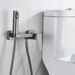 Гигиенический душ со смесителем Shevanik S4005T-1 оружейная сталь Гигиенический душ со смесителем Shevanik S4005T-1 оружейная сталь