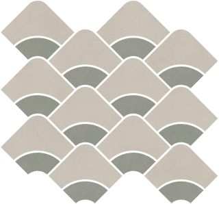 Декор Kerama Marazzi KMD2HID006BR Таделакт наборный серый светлый, зелёный светлый матовый обрезной 30x28x0,9
