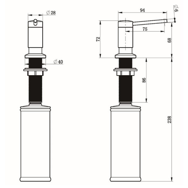 Дозатор для кухонной мойки Grandex Aqua Joy 900026 сатин