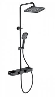 Душевая стойка Wonzon & Woghand Shelf WW-B3552-MB с термостатом чёрный матовый Душевая стойка Wonzon & Woghand Shelf WW-B3552-MB с термостатом чёрный матовый