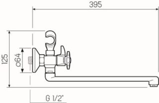 Смеситель для ванны с душем РМС SL115-140E хром Смеситель для ванны с душем РМС SL115-140E хром