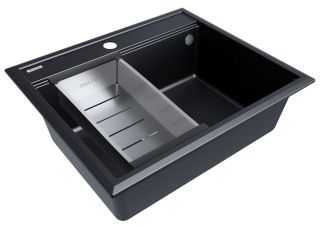Комплект Paulmark: мойка Stepia 60 и коландер Advance PM115951-BLM+A375-BS чёрный металлик/брашированная нержавеющая сталь Комплект Paulmark: мойка Stepia 60 и коландер Advance PM115951-BLM+A375-BS чёрный металлик/брашированная нержавеющая сталь