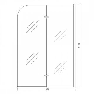 Шторка на ванну 100х140 см Maretti Valentina VA41R100140098-560, профиль черный