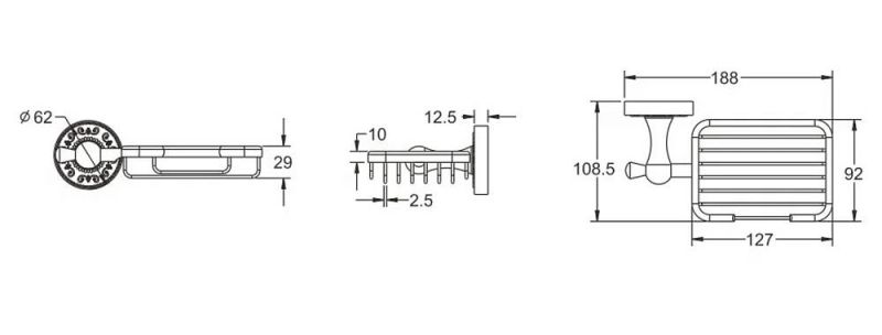 Мыльница Rose RG1004Q бронза