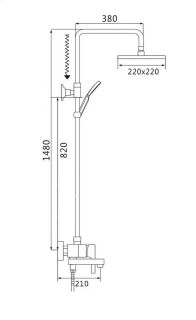 Душевая стойка Shevanik S8636 хром Душевая стойка Shevanik S8636 хром