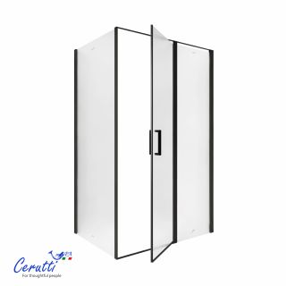 Душевой уголок Ceruttispa ВИКТОРИЯ (VICTORIA) 120BF R 0VICTORIA120BF R 120x90 см профиль чёрный стекло матовое