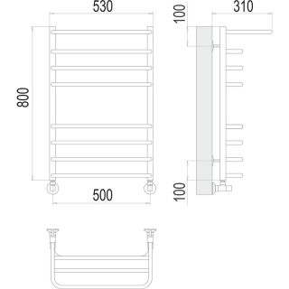 Полотенцесушитель водяной Terminus Арктур 4670078529466 с полкой П8 50х80 см хром