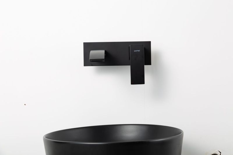 Встраиваемый смеситель для раковины Gappo G1007-26 чёрный