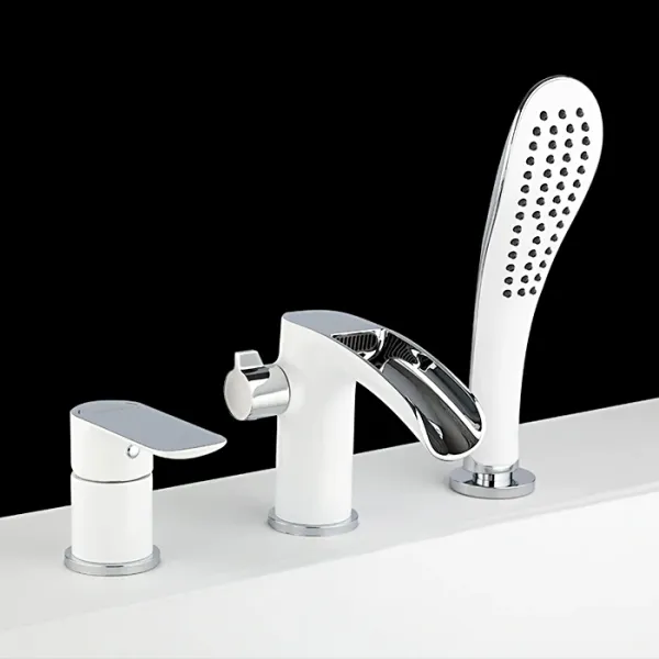 Смеситель на борт ванны Gappo G1148-8 белый/хором