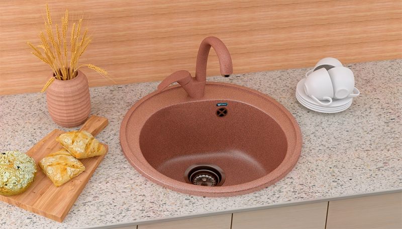 Смеситель для кухни Ulgran Classic U-007-307 терракот