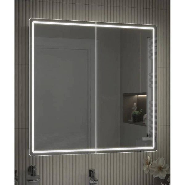 Зеркальный шкаф с подсветкой Vigo Geometry 118 80 см