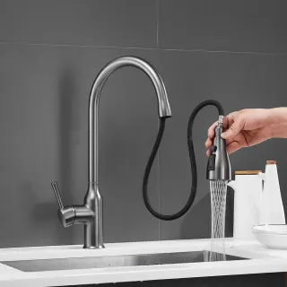 Смеситель для кухни Shevanik S163T оружейная сталь Смеситель для кухни Shevanik S163T оружейная сталь