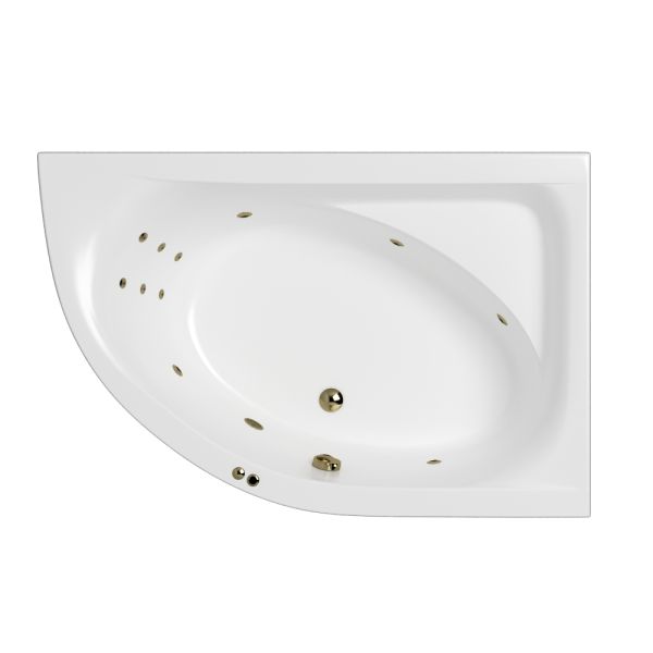 Гидромассажная ванна WHITECROSS Aquarella 0109.170110.100.LINE.BR правая 170x110 см Line бронза
