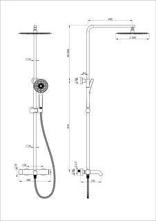 Душевая стойка Wonzon & Woghand Stick WW-88739017-BN брашированный никель