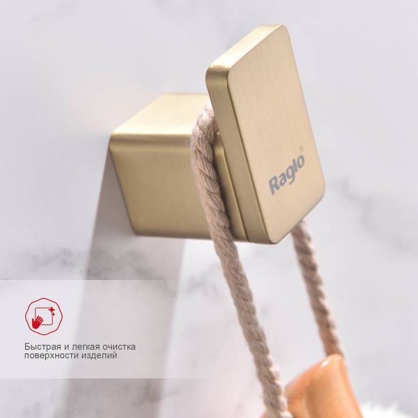 Крючок для ванной комнаты Raglo R301.05.03 золотой сатин Крючок для ванной комнаты Raglo R301.05.03 золотой сатин