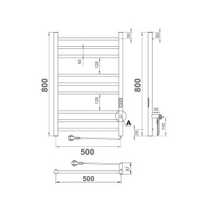 Полотенцесушитель электрический Indigo Line Trinity LСLTE80-50MKGDRt 80x50 см брашированное золото