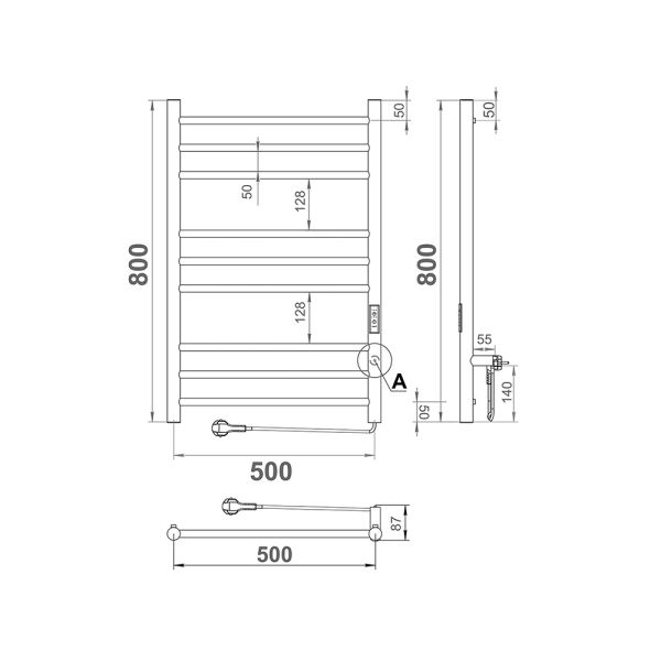Полотенцесушитель электрический Indigo Line Trinity LСLTE80-50MKGDRt 80x50 см брашированное золото