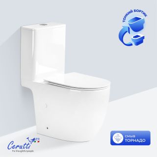 Унитаз напольный Ceruttispa ТАДДЕО (TADDEO) Tornado CT12035 безободковый