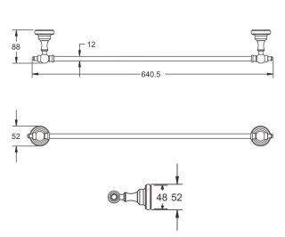 Полотенцедержатель Rose RG1117 64см хром Полотенцедержатель Rose RG1117 64см хром