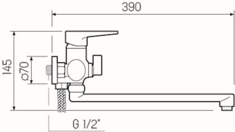 Смеситель для ванны с душем РМС SL77BL-006E чёрный