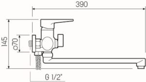 Смеситель для ванны с душем РМС SL77W-006E белый