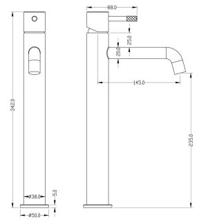 Смеситель для раковины Boheme Uno 462-GM антрацит Смеситель для раковины Boheme Uno 462-GM антрацит