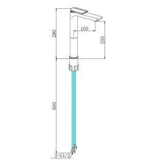 Смеситель для раковины Boch Mann Como BG XL BM9632 чёрный/золото
