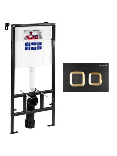 SET Инсталляция Sava Fix Slim + клавиша смыва черный матовый + золото глянец квадр. SMART SET Инсталляция Sava Fix Slim + клавиша смыва черный матовый + золото глянец квадр. SMART