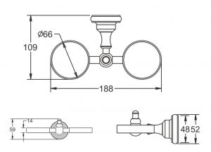 Стакан двойной для ванной комнаты Rose RG1122Q бронза