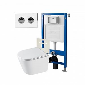 Комплект унитаза с инсталляцией Point Элемент PN48329WC с сиденьем Микролифт