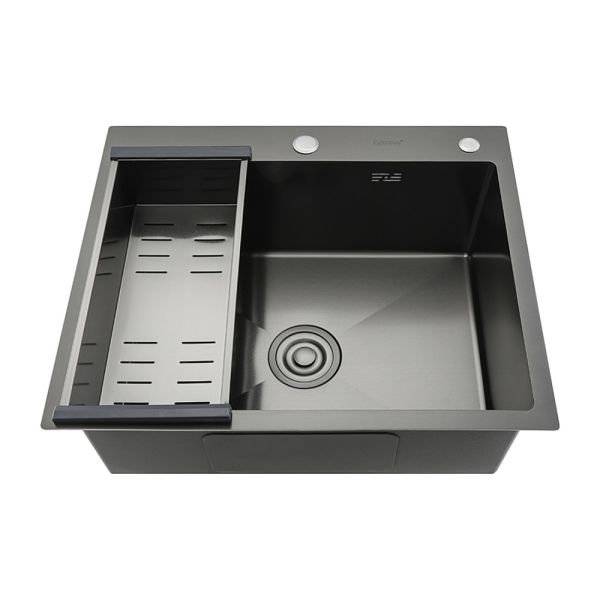 Gappo GS6050-6 кухонная мойка 60х50, с коландером, графит