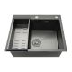 Gappo GS6050-6 кухонная мойка 60х50, с коландером, графит