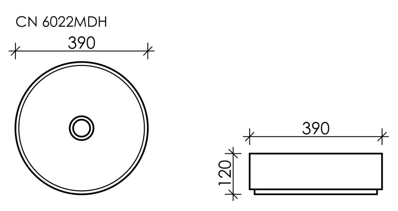 Раковина Ceramica Nova Element CN6022MDH 39см тёмный антрацит матовый