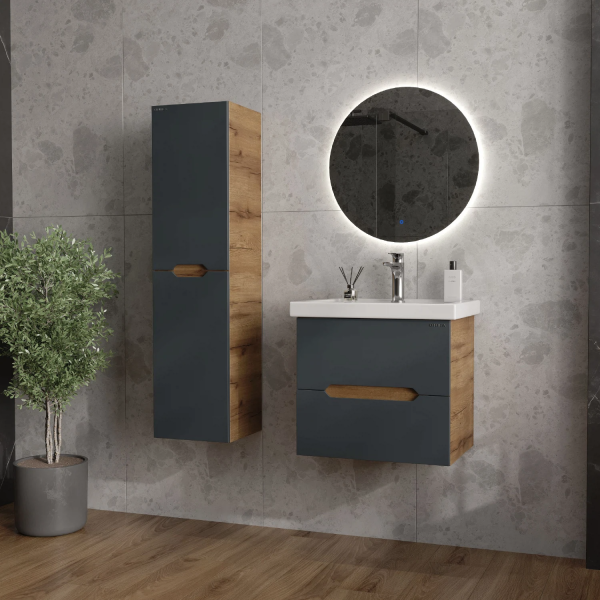 Пенал подвесной Onika Айленд 403087 30 см графит/дуб крафт золотой