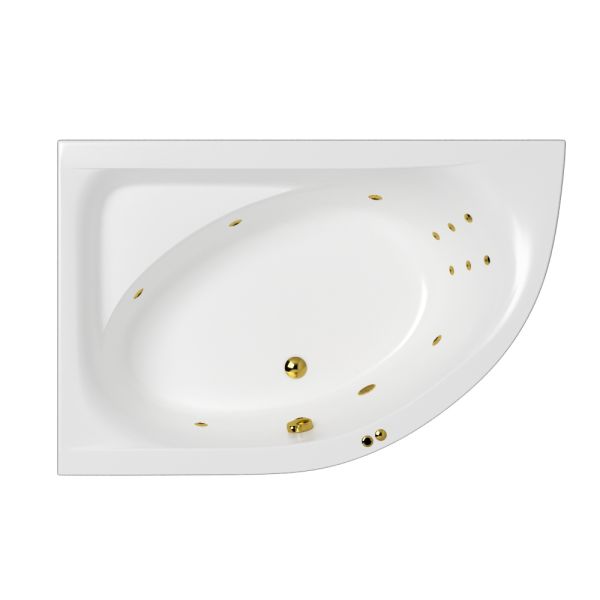 Гидромассажная ванна WHITECROSS Aquarella 0108.170110.100.LINE.GL левая 170x110 см Line золото