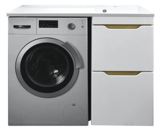Тумба с раковиной Azario Magenta CS00079141 120 см левая под стиральную машину