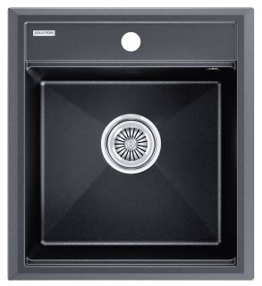 Мойка кухонная Paulmark Stepia PM114651-BLM чёрный металлик Мойка кухонная Paulmark Stepia PM114651-BLM чёрный металлик