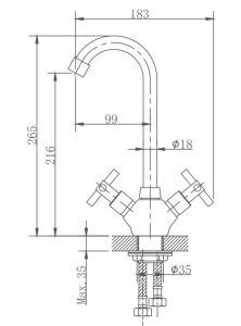 Смеситель для кухни Haiba HB49808 сталь