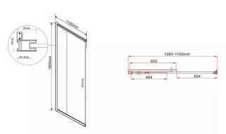 Душевая дверь Vincea Garda VHC-1G110CLGM 110 см профиль вороненая сталь стекло прозрачное